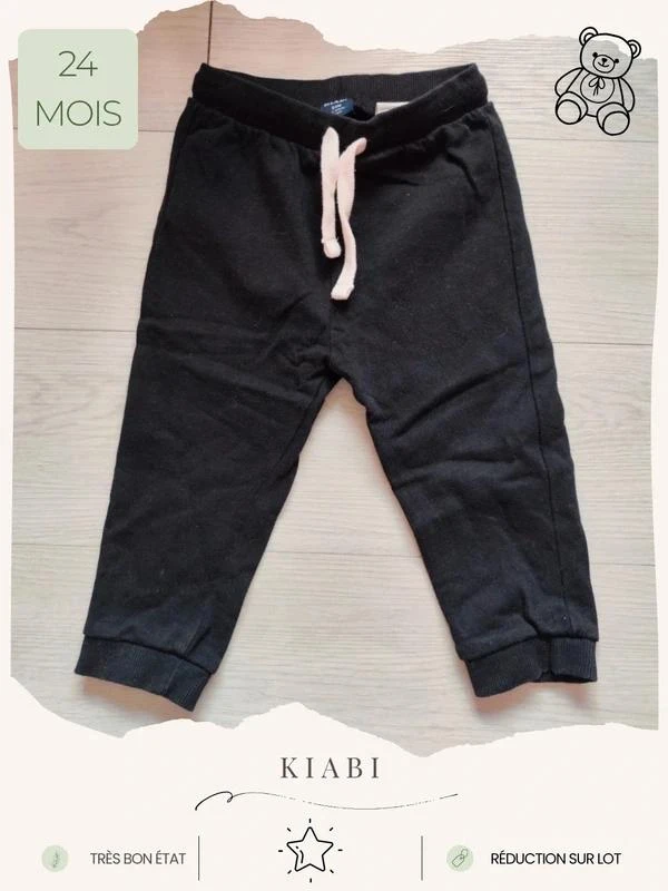 Bas de jogging noir 🧸 Taille 24 mois 🧸 Kiabi